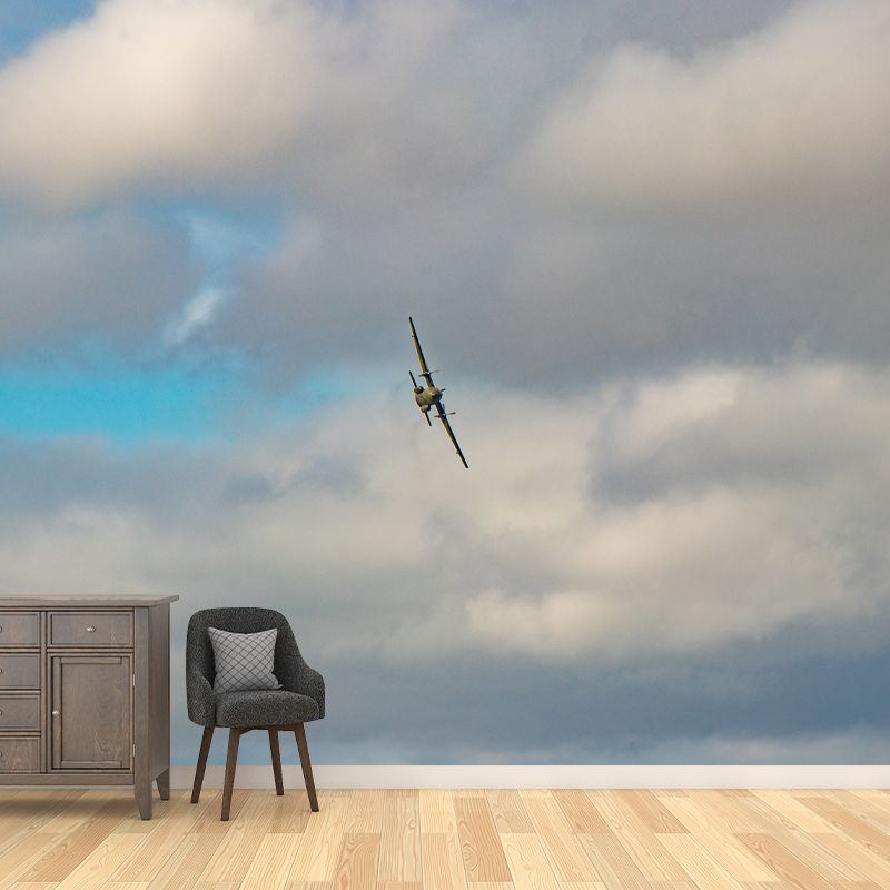 Airplane Transportation Mural Wallpaper for Home Decor, Moisture Resistant