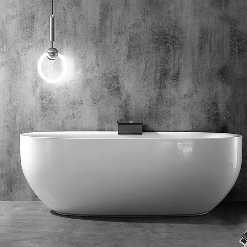 Acrylic Bathtub White Freestanding Soaking Bathtub , 23.62-inch Tall
