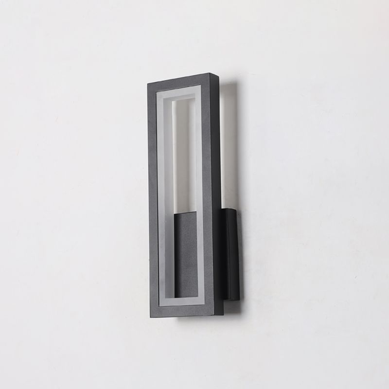 1-Light Square Shade Wall Sconce Modern Simple Style Metal Wall Lighting
