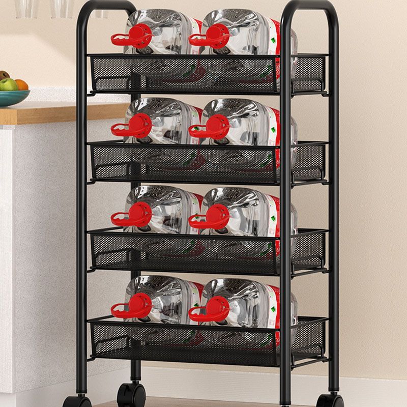 Metal Dining Room Prep Table Open Shelves Rolling Kitchen Trolley