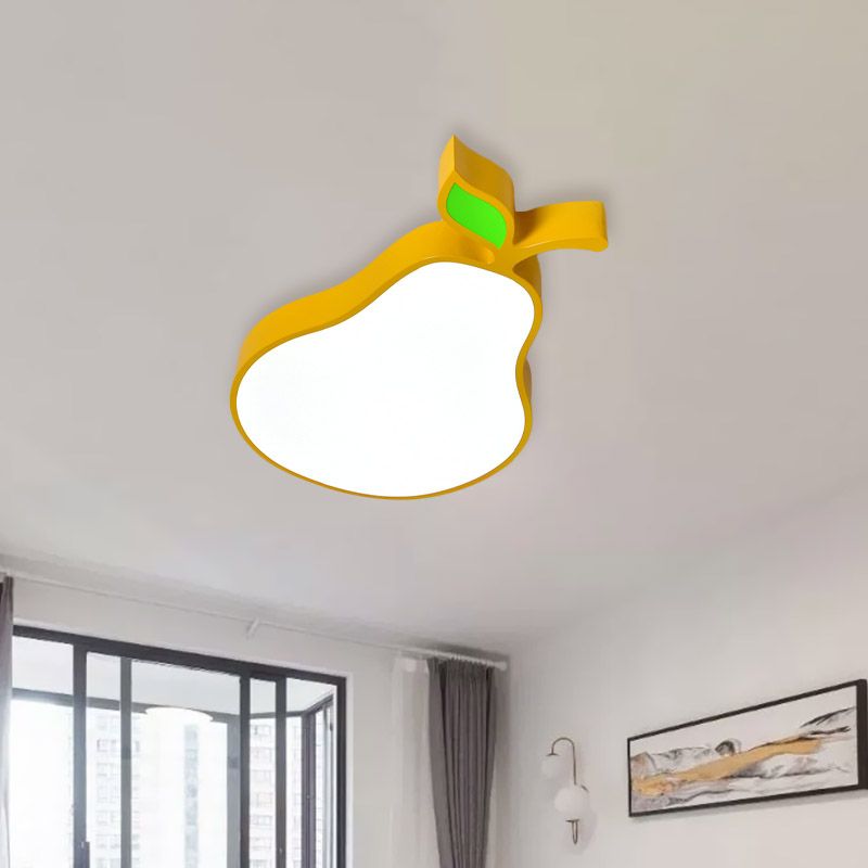 Creative Led Light Fixture with Acrylic Shade White Grape/Banana/Apple Flush Mount Lighting