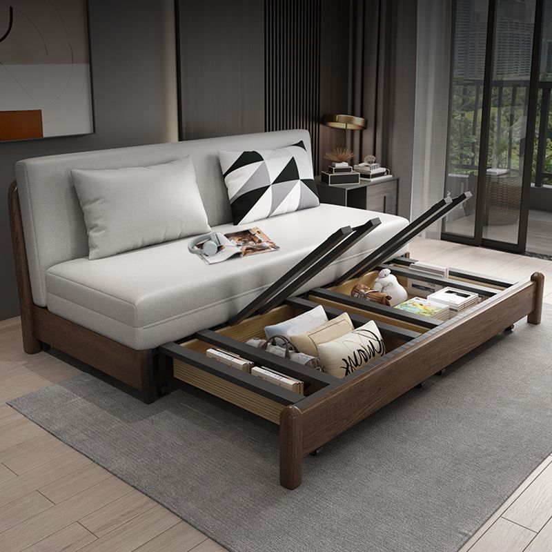 Pillow Included Sofa Futon Armless Futon Sofa Bed with Storage