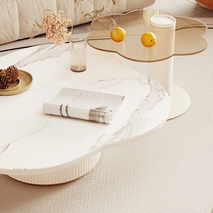 Pedestal Coffee Table Slate Geometric Coffee Coffee or End Table