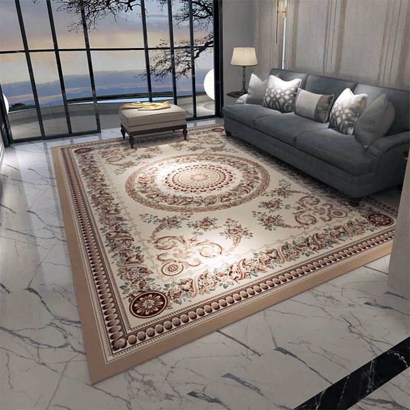 Fancy European Carpet Medallion Patroon Polyester Area Rug vlekbestendig Tapijt voor thuisdecoratie