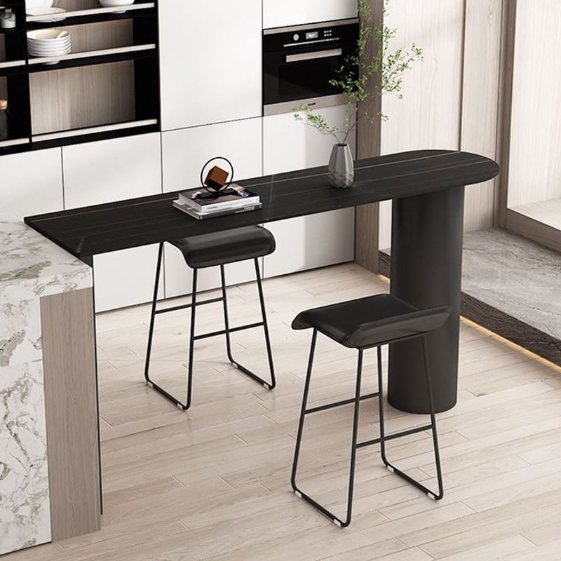 Contemporary Bar Table Stone Bar Desk with Double Pedestal for Home