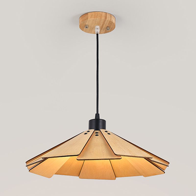 Moderne stijl geometrische down verlichting hout 1 lichte hangende lamp voor eetkamer