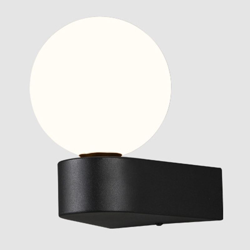 Modern Minimalist Style Spherical Wall Mount Light Fixture 1 Light Sconce Lights with Glass Shade