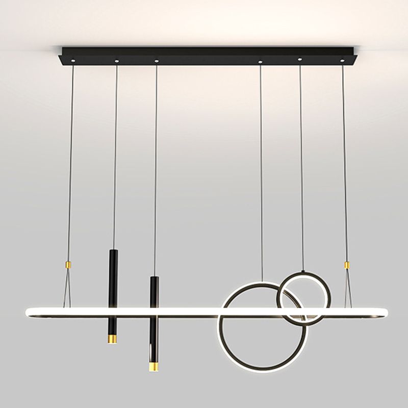Modern Straight Bars Chandelier Lighting Fixtures Metal Chandelier Lamp