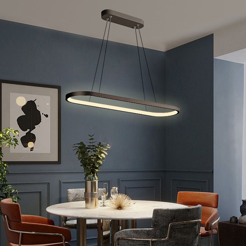 LED Island Lamp Moderner einfacher Stil Aluminium Anhänger Licht für Esszimmer