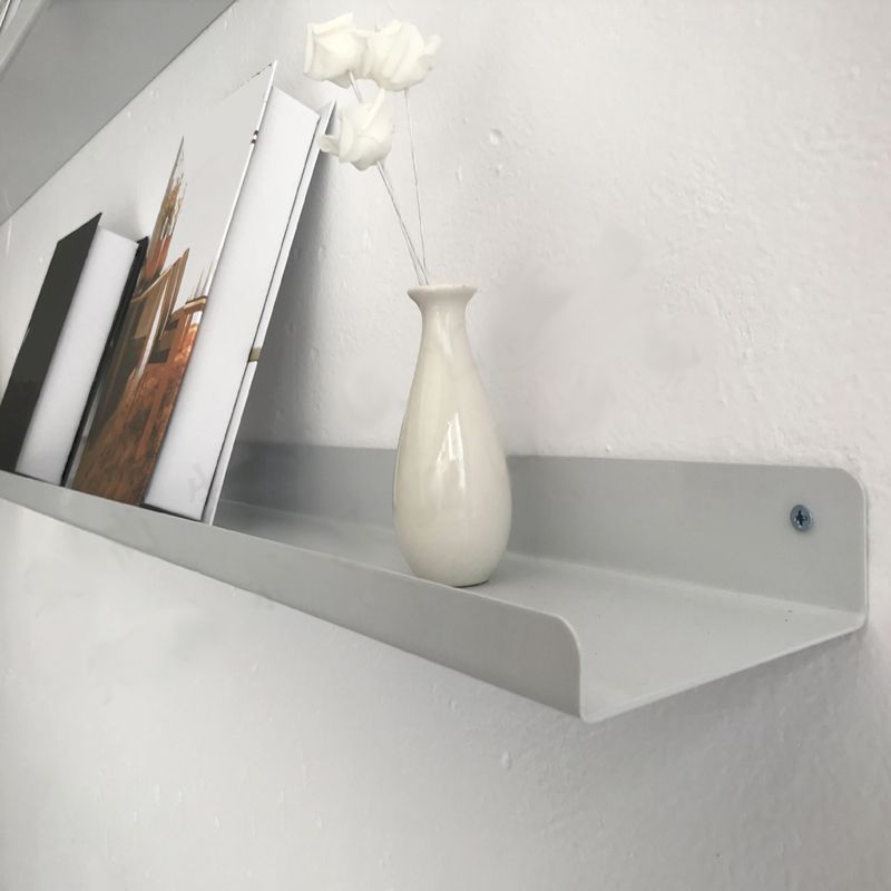 Floating Closed Back Bookshelf Metal Contemporary Bookcase with Shelf
