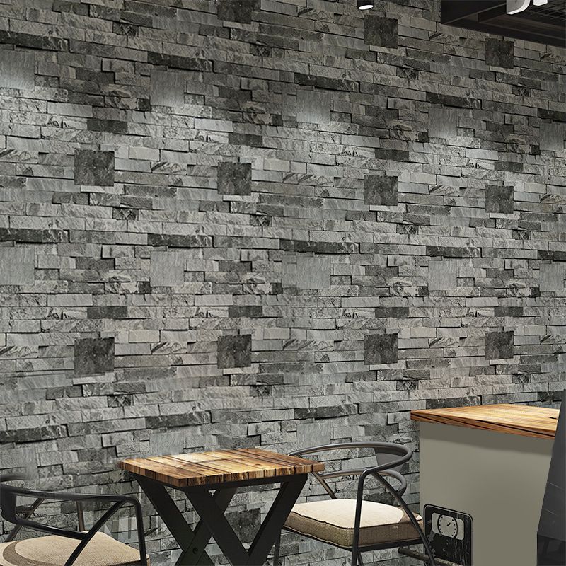 Steampunk Fake Brick Wallpaper Light Color Waterproofing Wall Covering for Restaurant