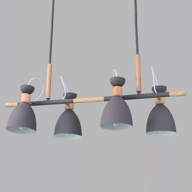 Modern Style Linear Shape Island Lights Metal 4 Lights Pendant Light for Living Room