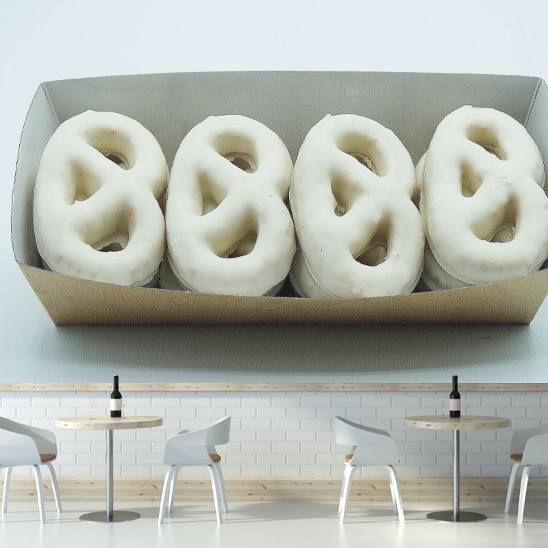 Exquisite Dim Sum Desserts Mural Wallpaper Mildew Resistant Cake Shop Wall Decor