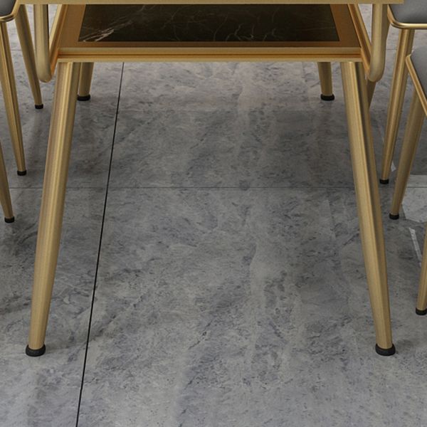 Tavolo da pranzo tradizionale di lusso tavolo da pranzo in marmo rettangolo con base di metallo
