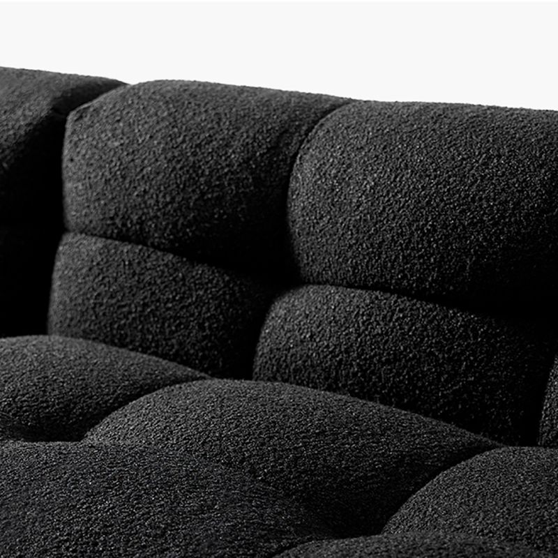 Contemporary 41.3" D Wool Sofa Biscuit Back Tuxedo Fabric Sofa