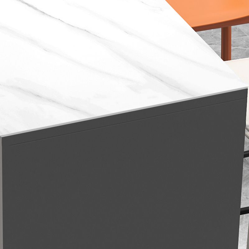 Modern Style Stone Rectangle Bistro Bar Desk Table for Living Room