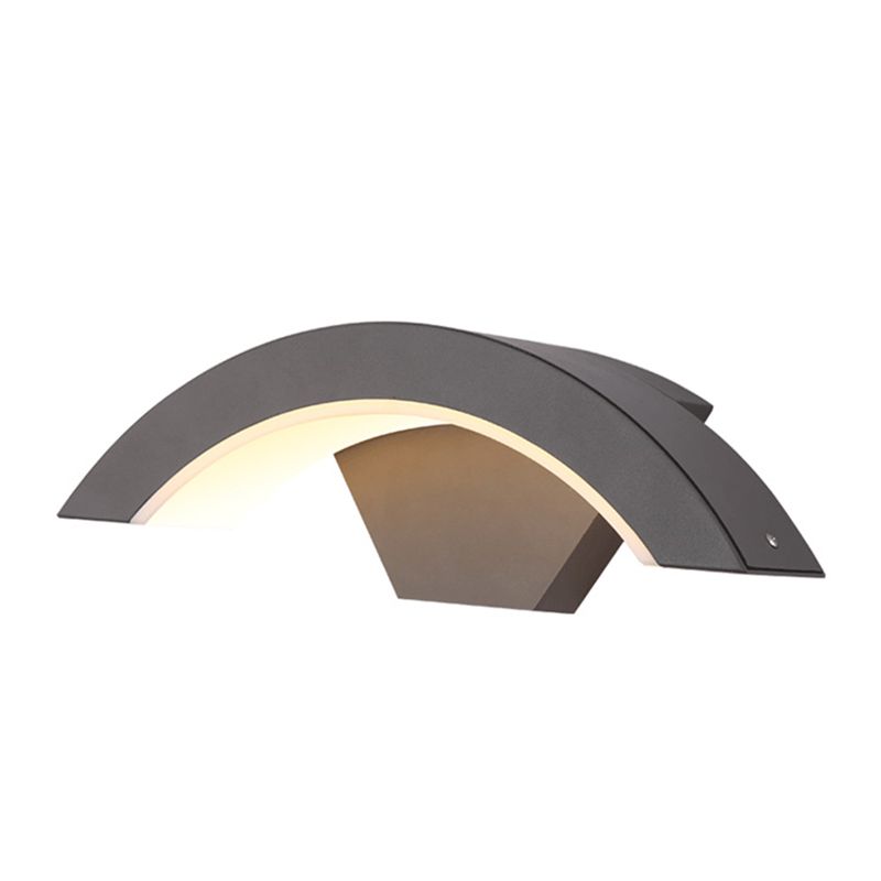 Arced Sconce Light Fixture Modern Minimalist Style Aluminum 1 Light Sconces