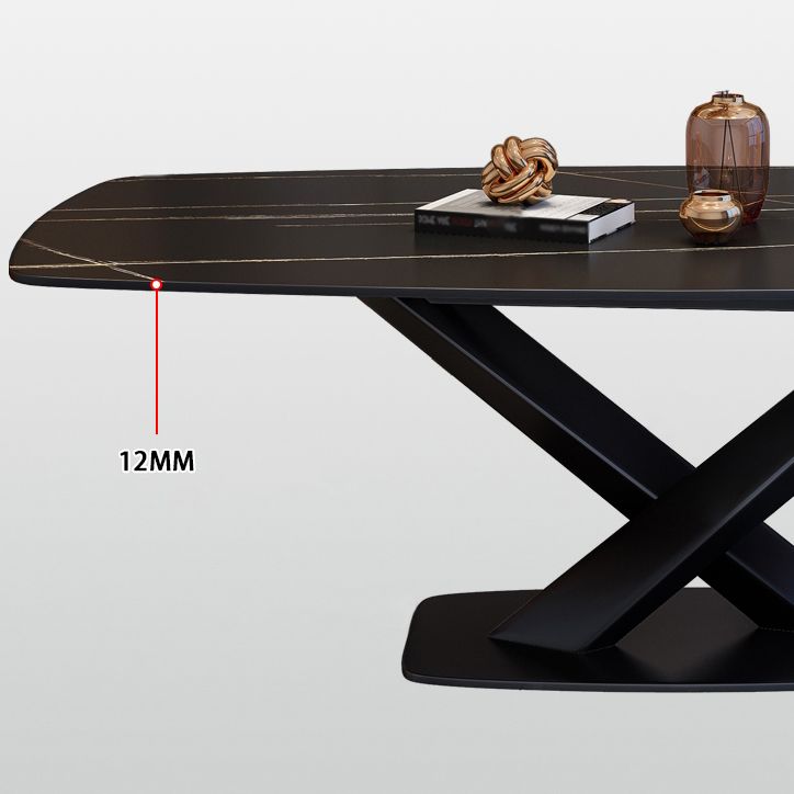 Rechthoekige luxe eettafel Vierkleurige vaste tafel met gesinterde steen