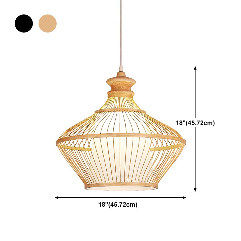 Bamboe hangend licht eenvoud geometrische hangende verlichtingsarmatuur voor eetkamer