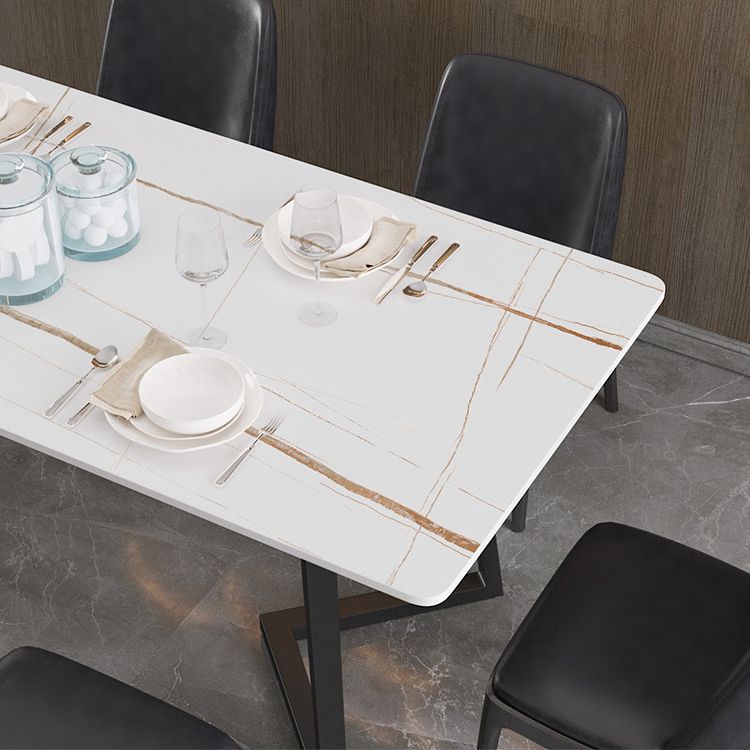 Polished Finish Dinette Set with Black Chairs 1/4/5/7 Pieces Glam Dining Table Set