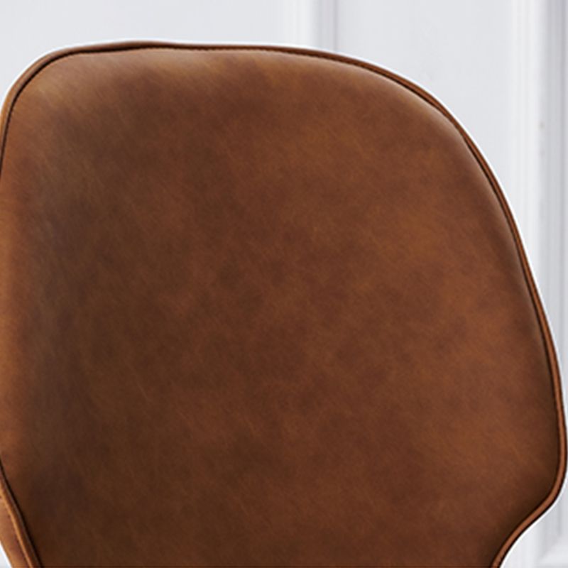 Modern Style Chair Faux Leather and Metal Dining Side Chair for Home