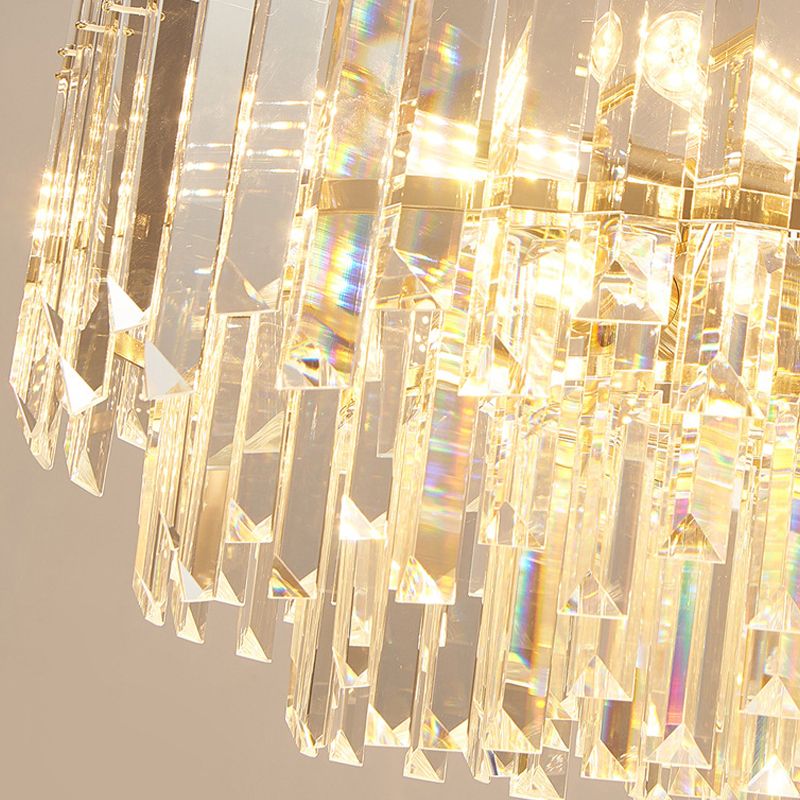 8-Light Contemporary Chandelier Unique Crystal Ceiling Light for Home