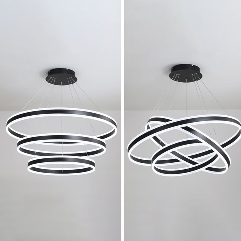 Schwarzstufte Metallkreis Decke Anhänger zeitgenössische Deckenbeleuchtung