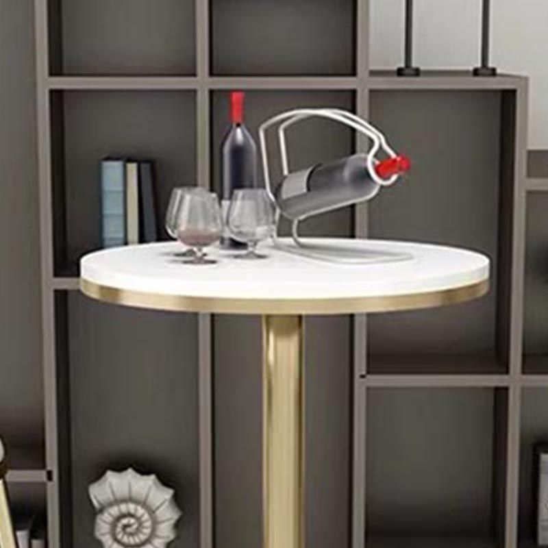 Glam Bar Table Set 1/3/5 Pieces Round Stone Counter Table with High Stools for Dining Room