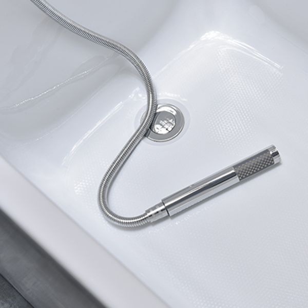 Back to Wall Bath Rectangular Antique Finish Soaking Modern Tub