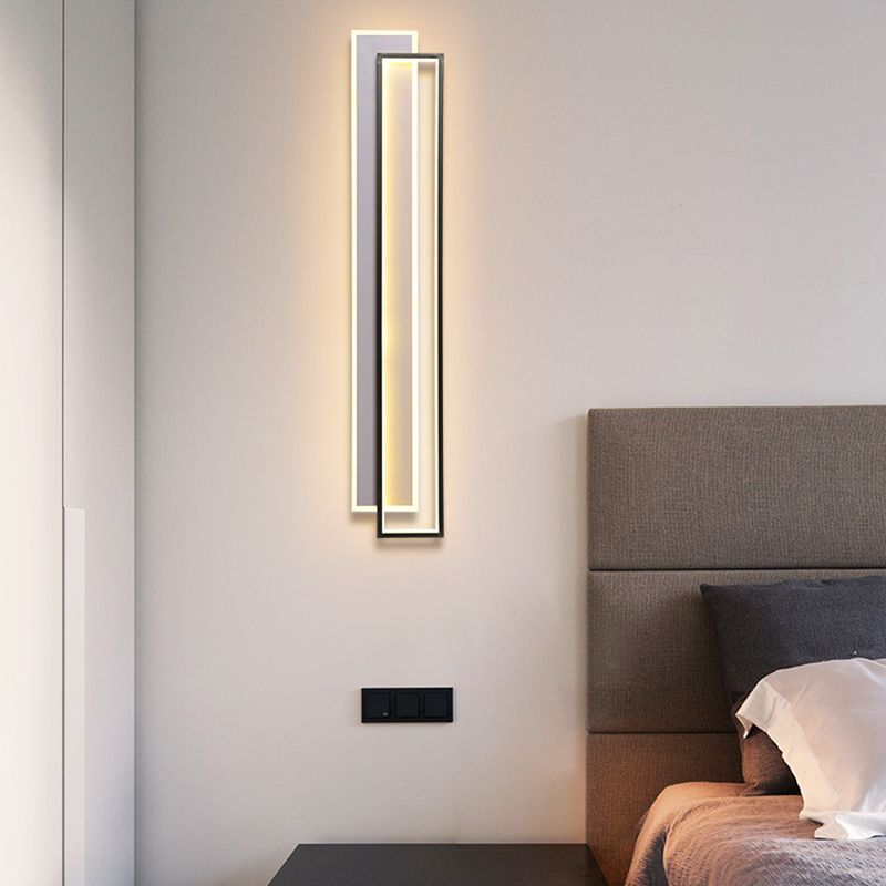 Metal Square Shape Wall Mount Lighting Modern Style 2-Lights Wall Mounted Light Fixture