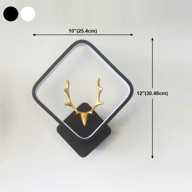 1-Light Modern Wall Sconce Geometric LED Wall Light with Metal for Living Room