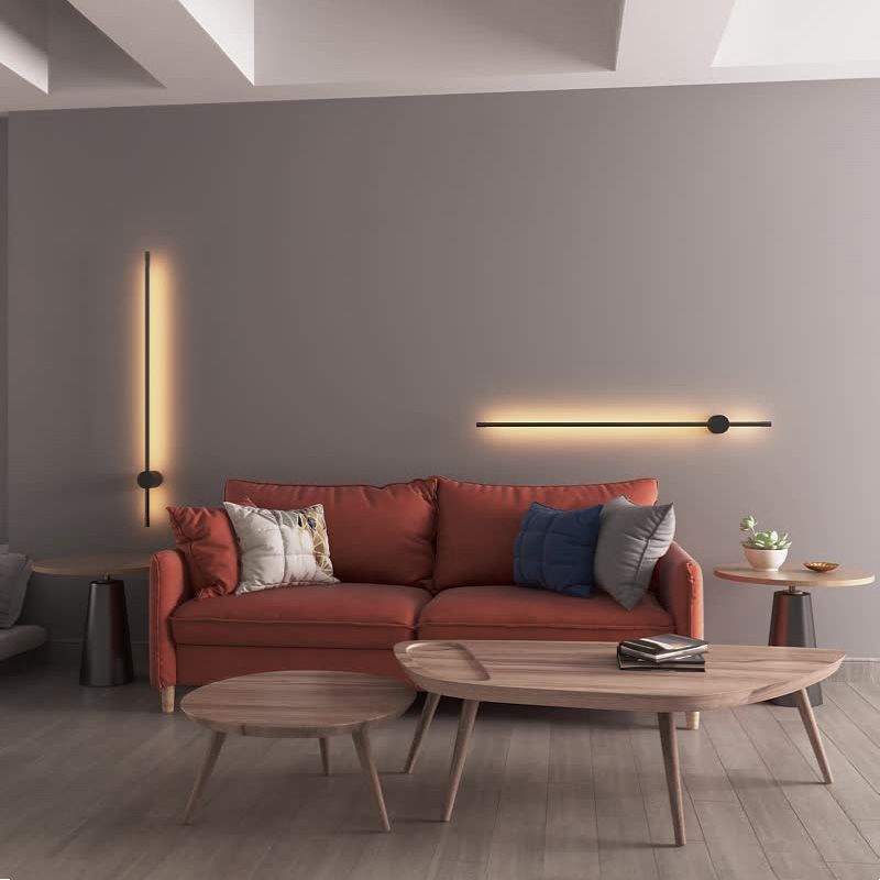Iluminación de apliques de pared lineal de metal de estilo moderno de pared LED montada en pared