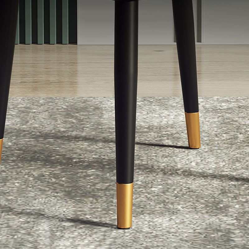 Silla auxiliar de comedor de cuero con respaldo sólido de diseño escandinavo