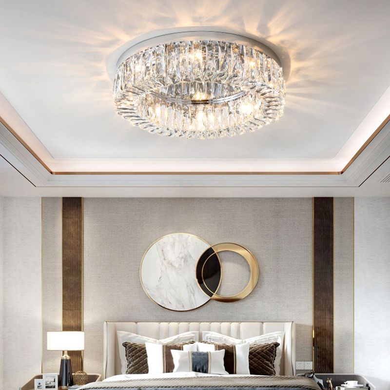 Beveled Cut Crystal Ring Flush Light Halterung Einfache Style Flush Mount Ceiling Light für Schlafzimmer