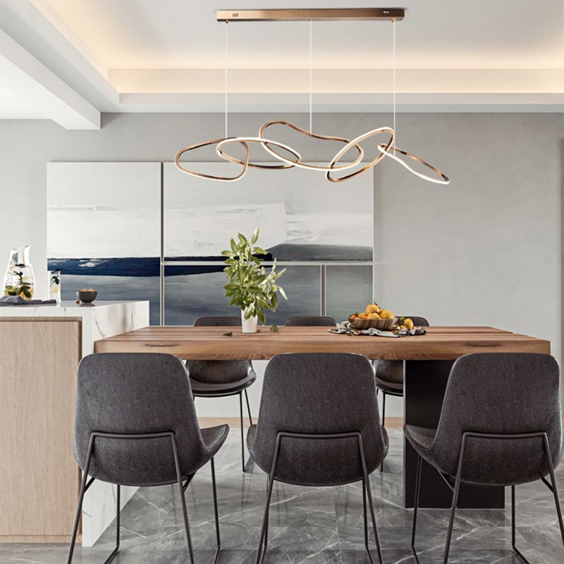 Simple 5 Lights Chandelier Light Fixtures Metal Hanging Chandelier for Cafe