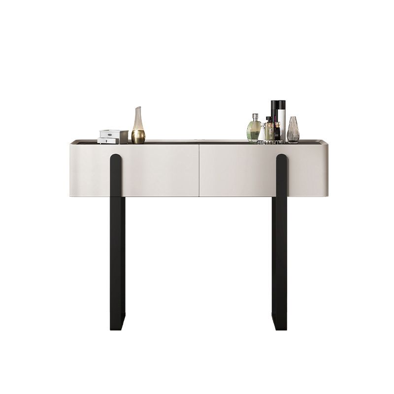 Modern Make-up Vanity with 2 Storage Drawers White Wood Vanity Set, 17.71" Wide