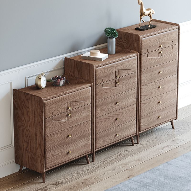Mid Century Modern Brown Accent Chest 25.4" W Wood Chest with Drawers
