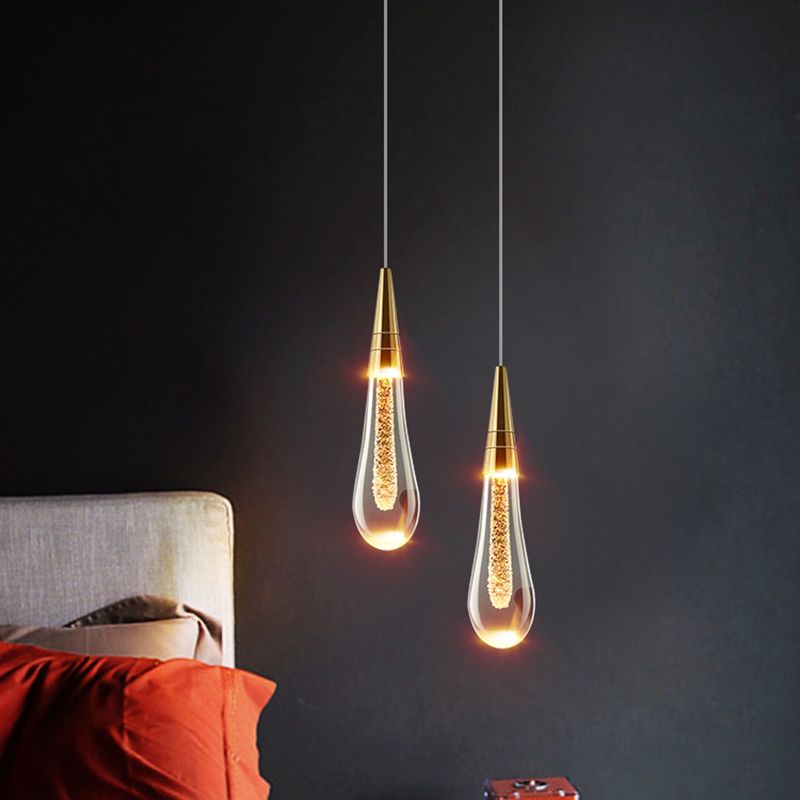 Aluminium LED hanglamp in moderne luxe stijl kristal traanhanglamp voor slaapkamer