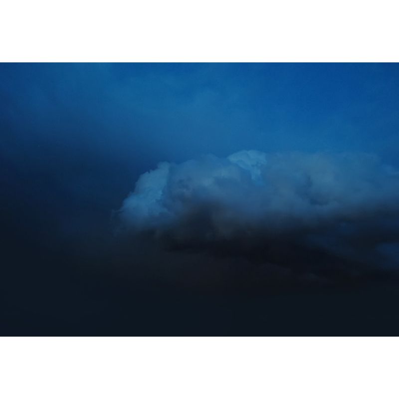 Night Sky Cloud Mural Wallpaper Blue Contemporary Wall Art for Bedroom, Custom Size