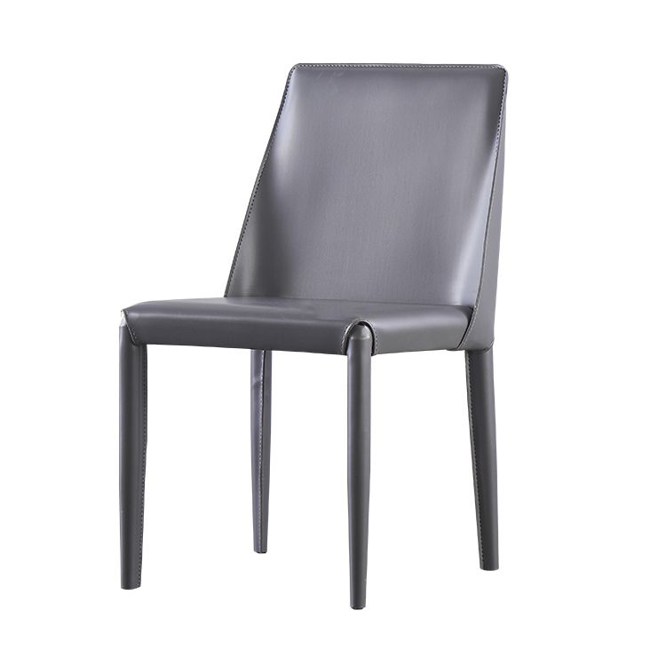 Silla de restaurante de cuero estilo diseñador, acabado mate, silla de comedor Parsons (juego de 2)