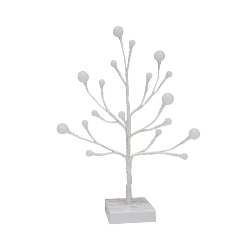 Lampada da comodino ramificata Lampada da comodino a LED moderna in plastica per soggiorno in bianco