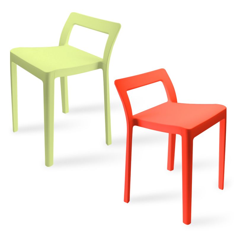 Chaises latérales arrière ouvertes de cuisine de salle à manger de ensemble de chaise en plastique de style moderne