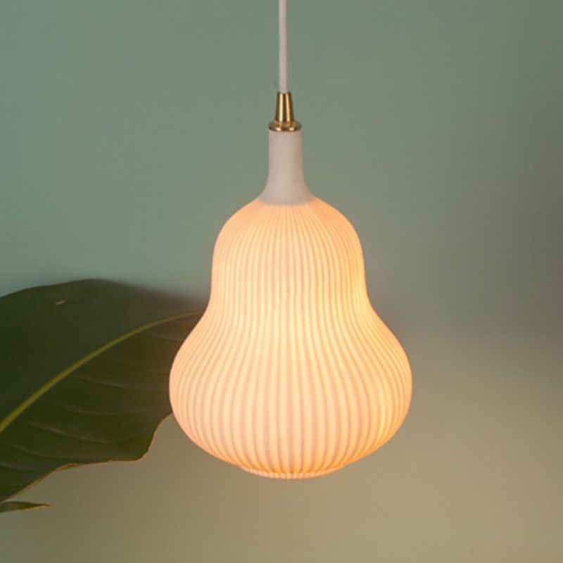 1 Glühbirnenkürbis -Form Suspension Licht kreatives klares Glas Anhänger Licht in Weiß für Esszimmer