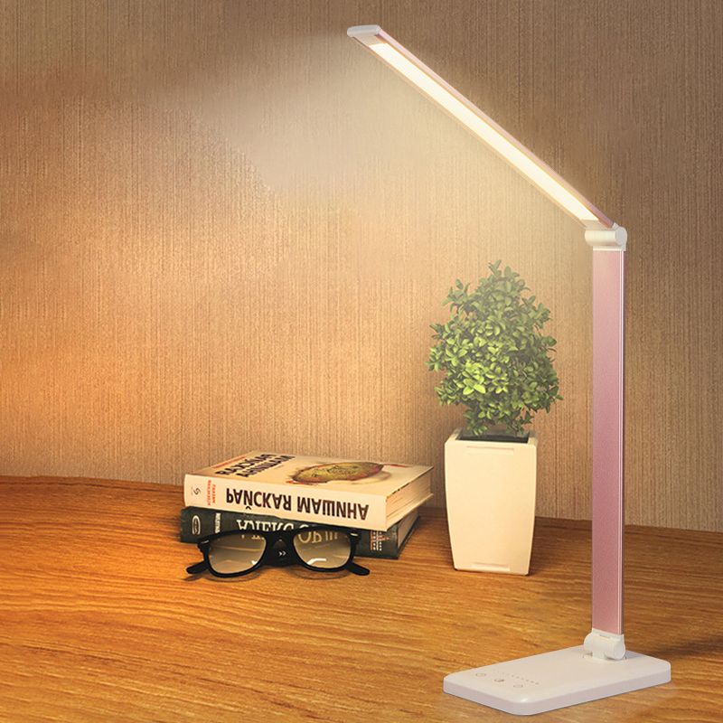 USB Table Lamp with Touch Control, Task Style Metal Folding Table Light for Bedroom
