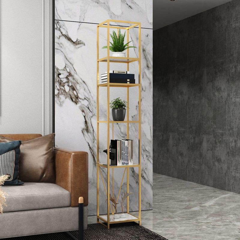 Libreria etagere aperta verticale industriale telaio in ferro -scaffale in legno fabbricato scaffale