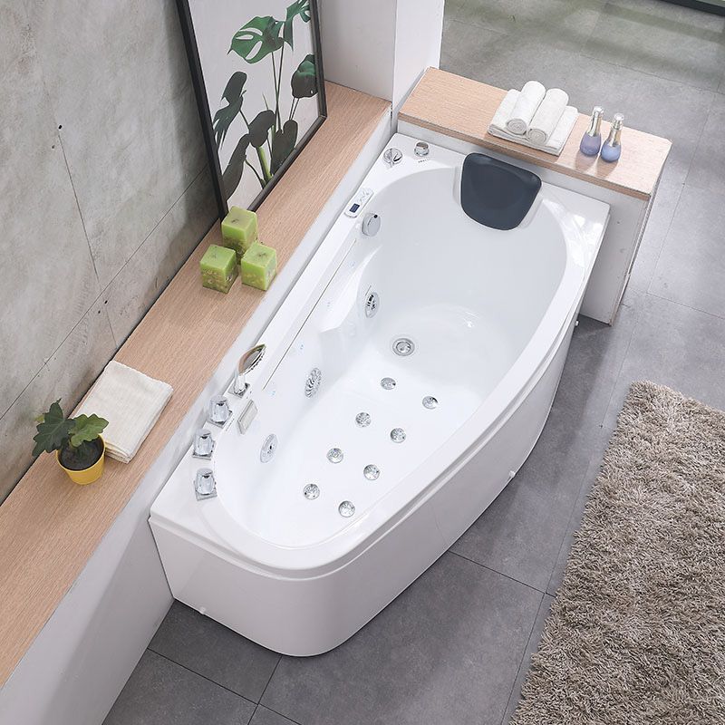 Corner Acrylic Bathroom Bath Tub Modern Back to Wall Soaking Tub