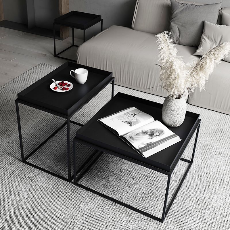 Modern Frame Wooden Coffee Table Rectangular Top Shape Folding Cocktail Table