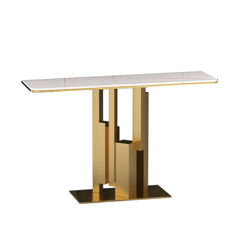 Glam Rectangular Stone Console Table -  11.81" W x  31.50" H Console Table