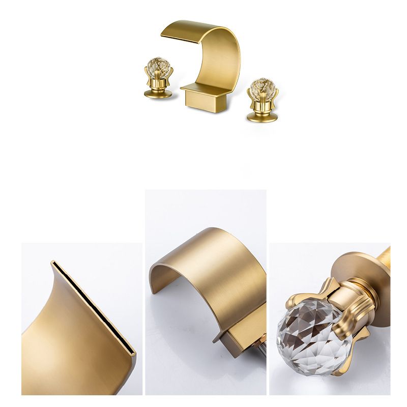 Light Luxury Basin Faucet Waterfall Spout Bathroom Faucet Knob Handle Sink Faucet