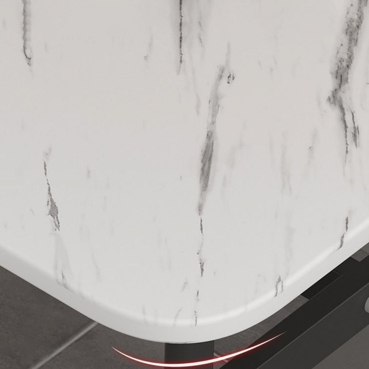 Contemporary White Rectangle Wooden Dining Table with 4 Foot